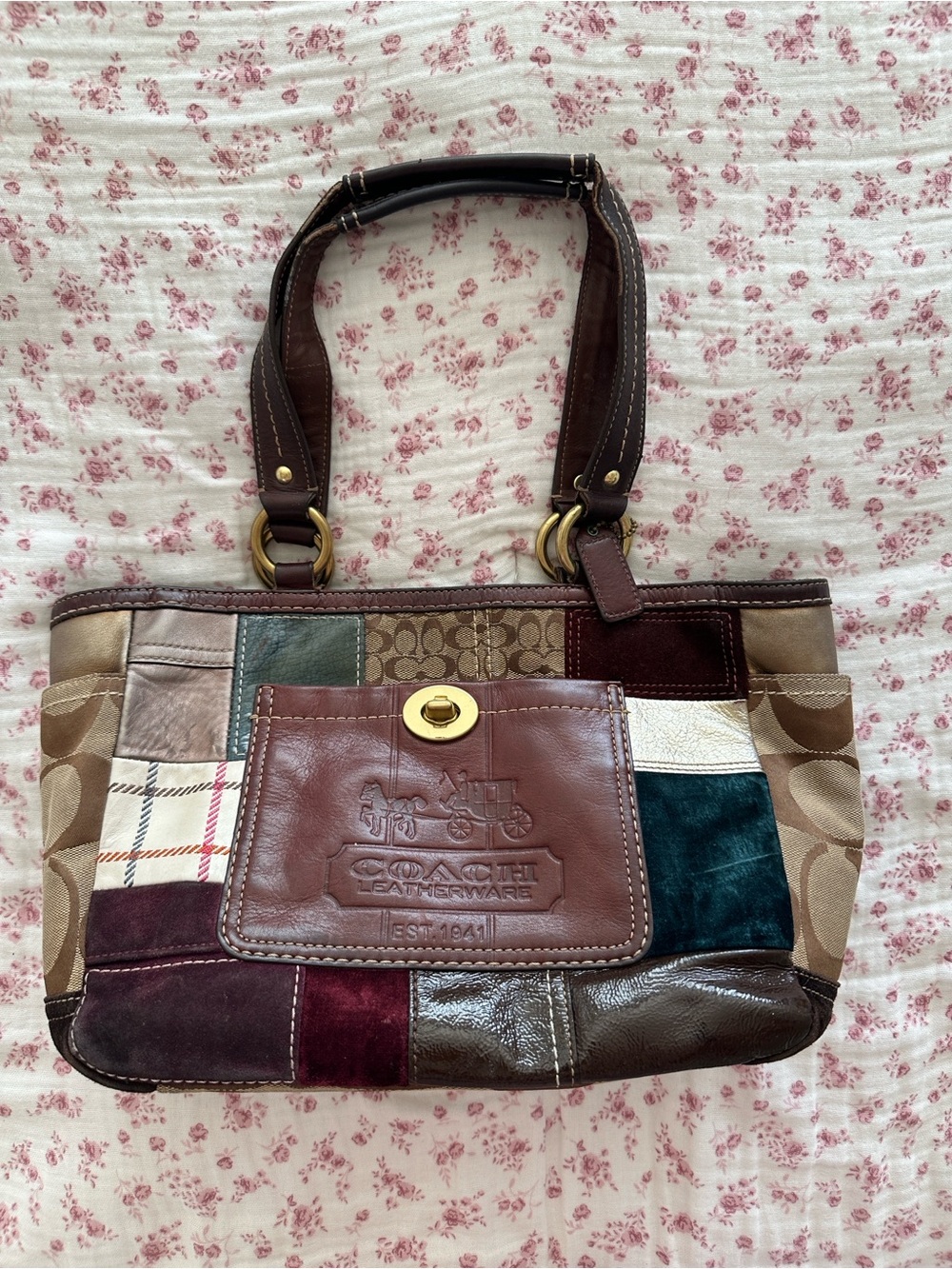 Coach 11358 patchwork shoulder bag